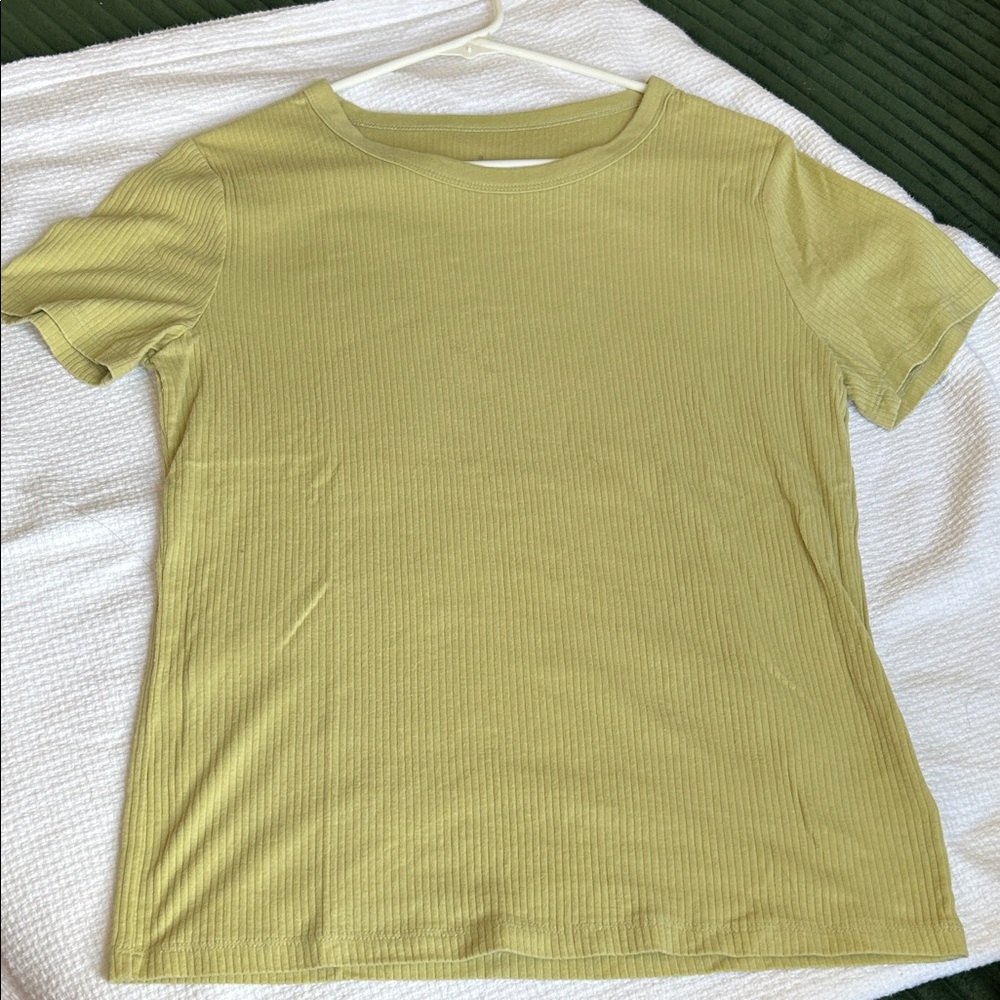 a new day Olive Green Ribbed Short Sleeve Tee